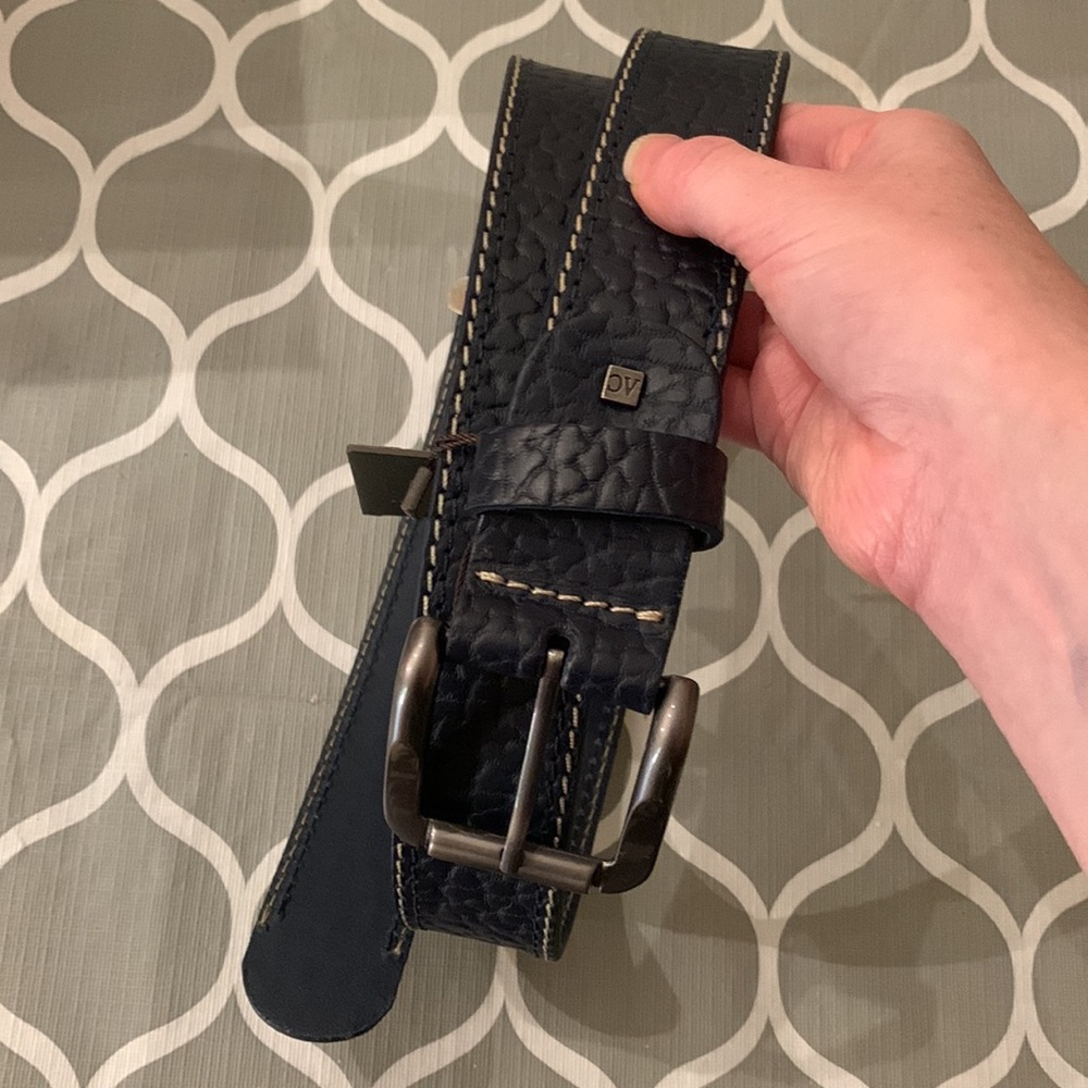 Arturo Calle navy leather belt Colombian brand NWT size 36
